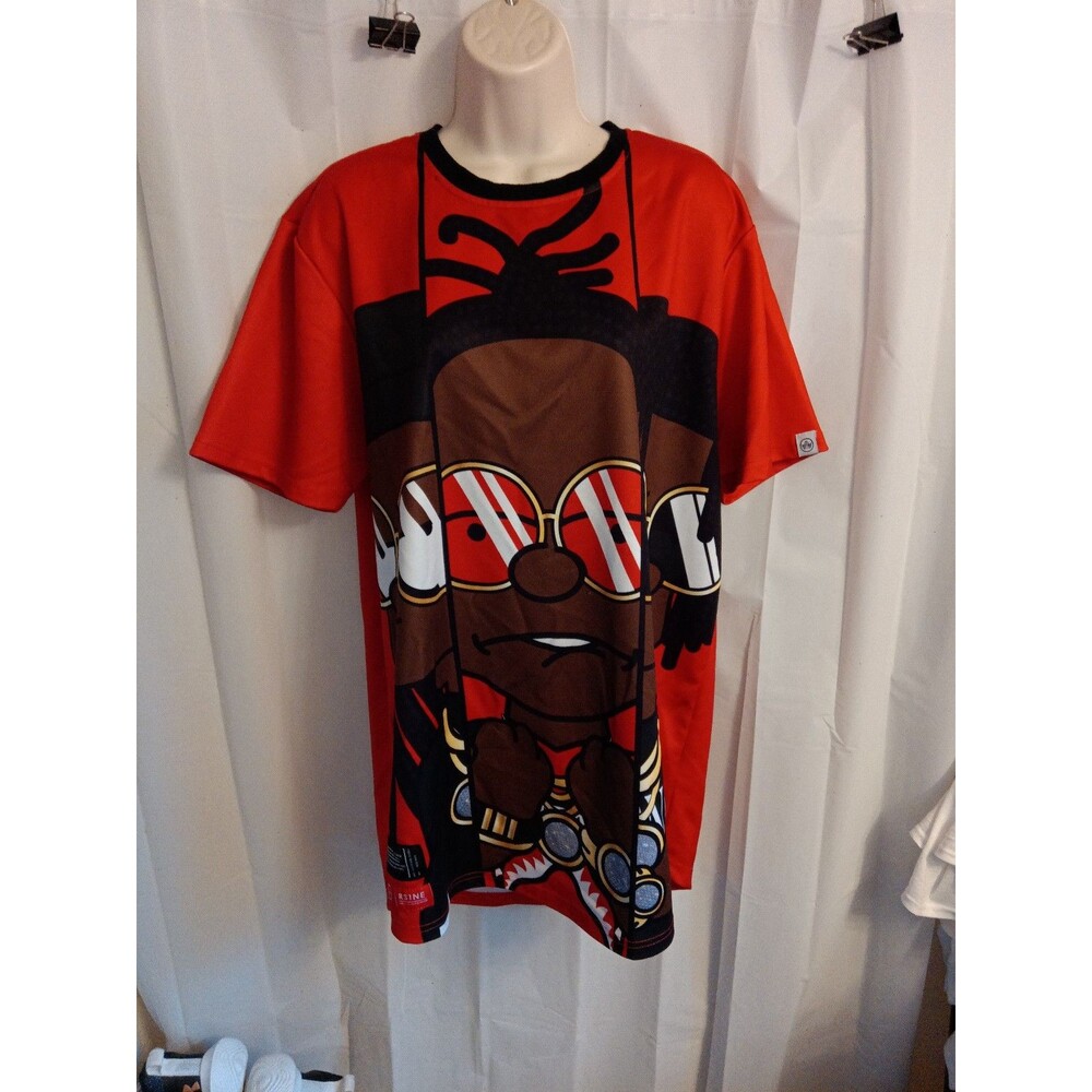 RS1NE The Migos x Bart Simpson AOP Graphic Red T Shirt Size XL Hip Hop